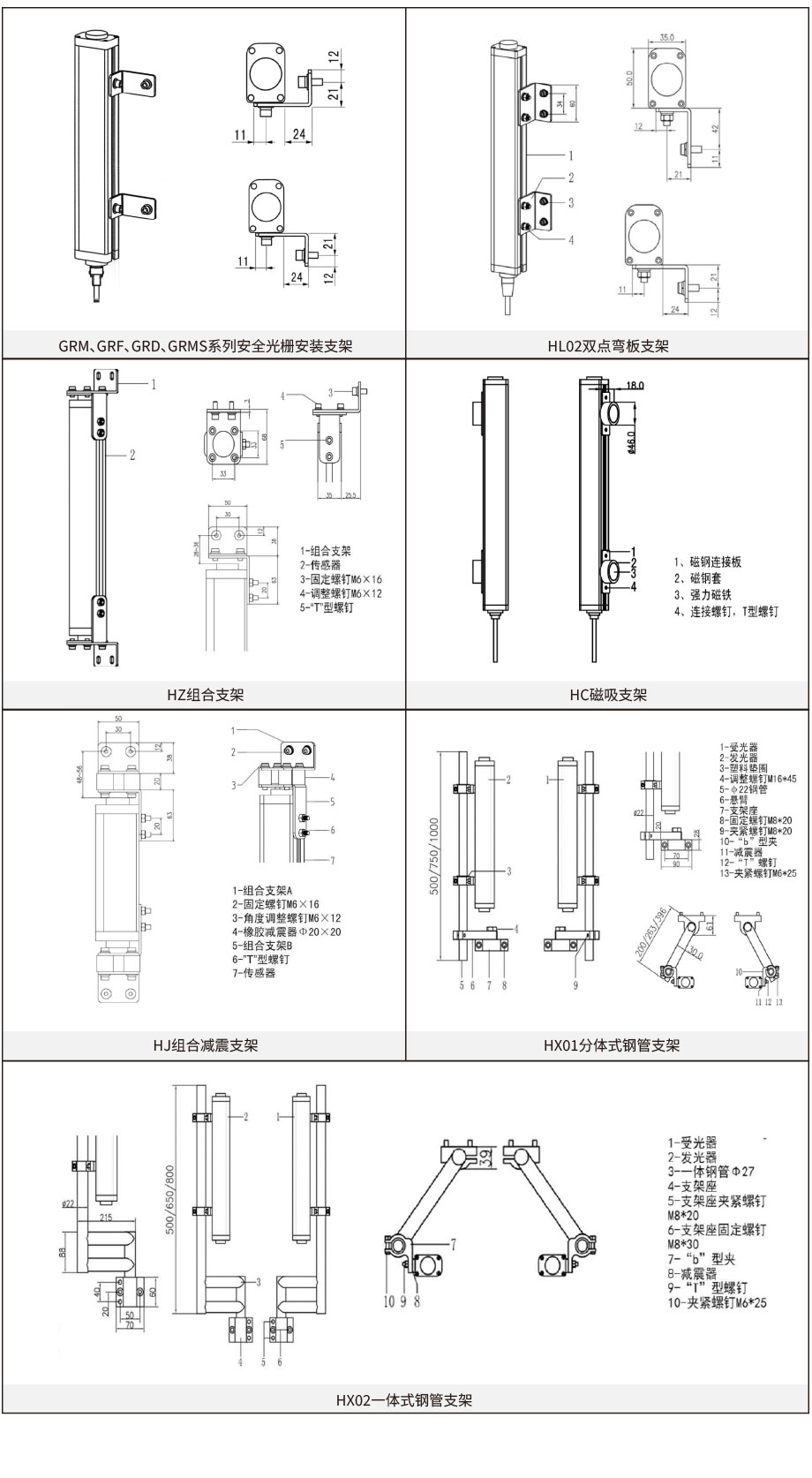 級聯安全光柵安裝示意圖